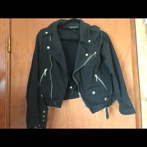 INC black moto knit